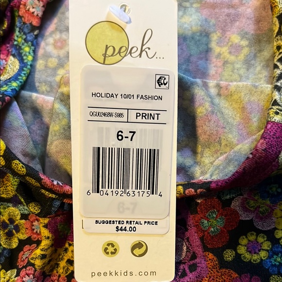 Peek Pink Yellow Bishop Sleeve Casual Sundress - Picture 3 of 4